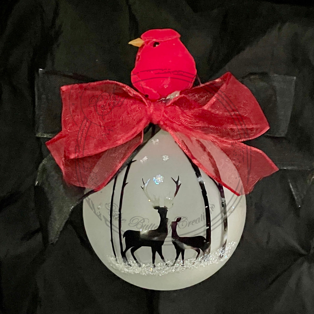 Birch Tree with Deer Couple Ornament