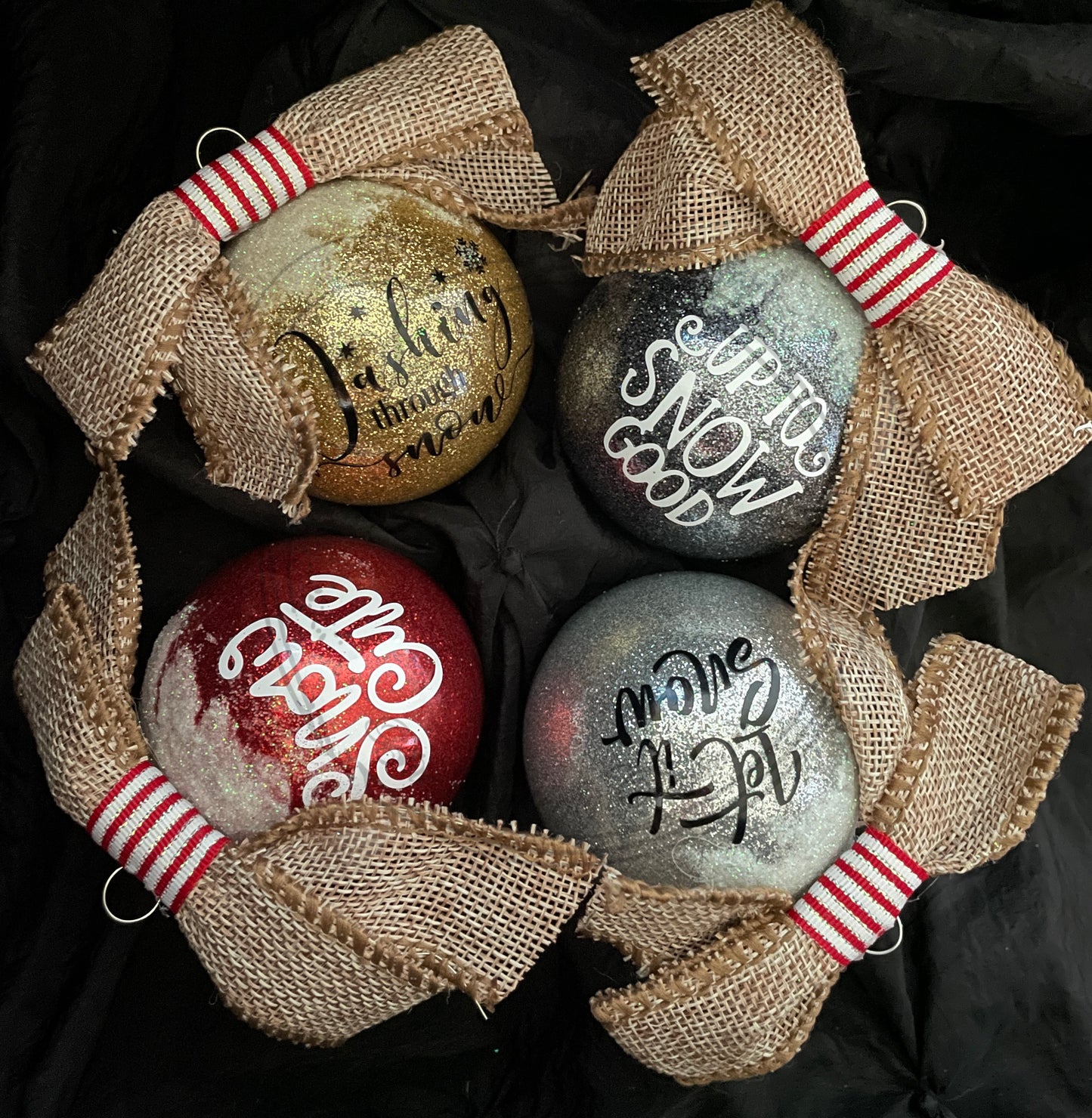 Set of 4 - Snow Ornaments
