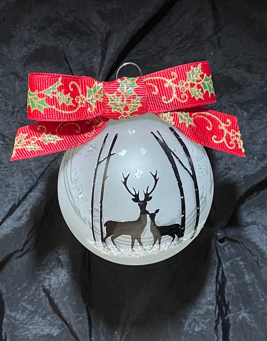 Birch Tree with Deer Couple Ornament