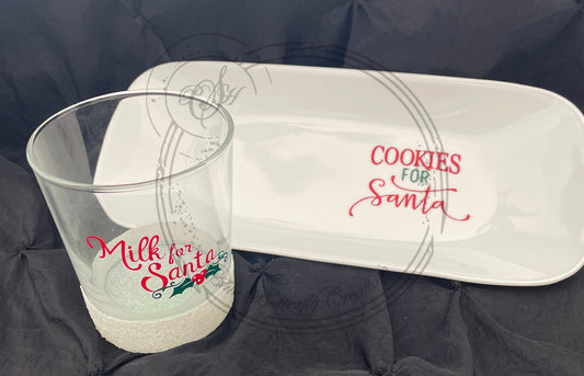 Decorative "cookies and milk" set