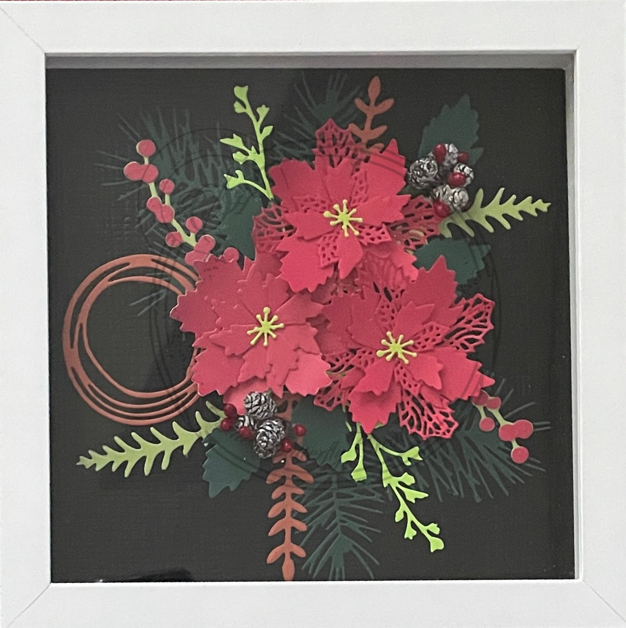 Decorative Poinsietta frame