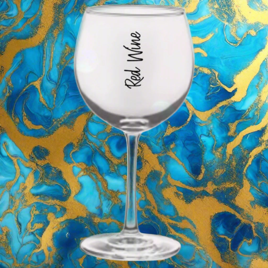 Red wine glass with stem - to personalize
