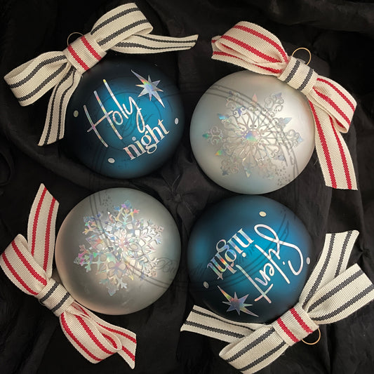 Set of 4 - Silent/Holy Night Ornaments