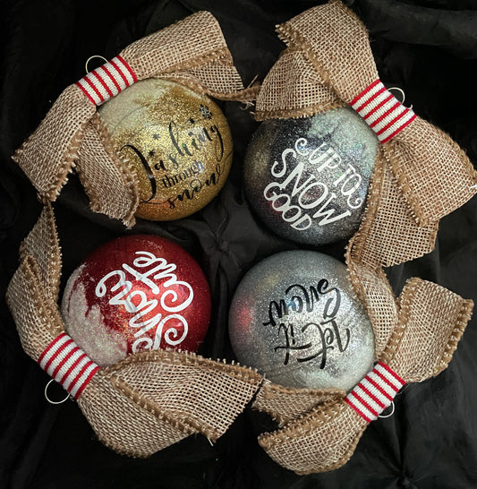 Set of 4 - Snow Ornaments