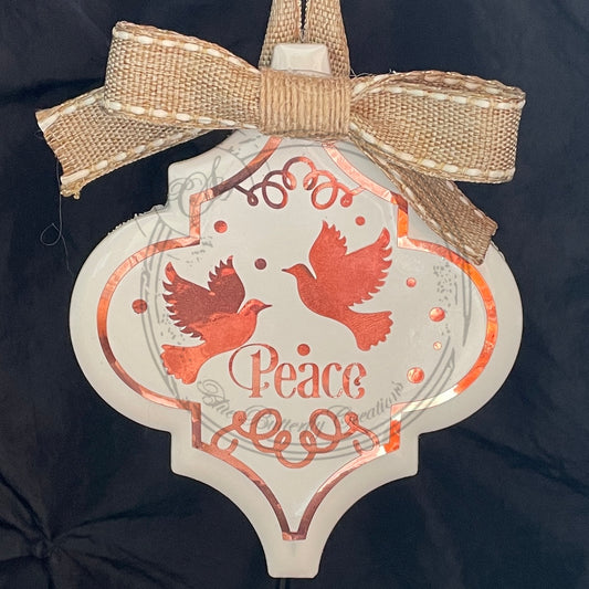 Tile Ornament - Peace Doves